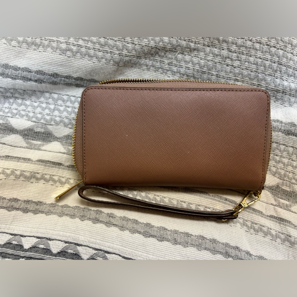 Michael Kors Tan Wristlet with Gold Accents - Picture 3 of 3
